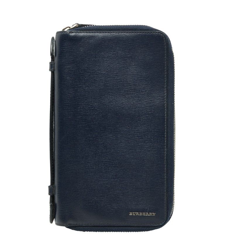 バーバリー オーガナイザー トラベルケース 長財布 ネイビー レザー メンズ 1 0247073
