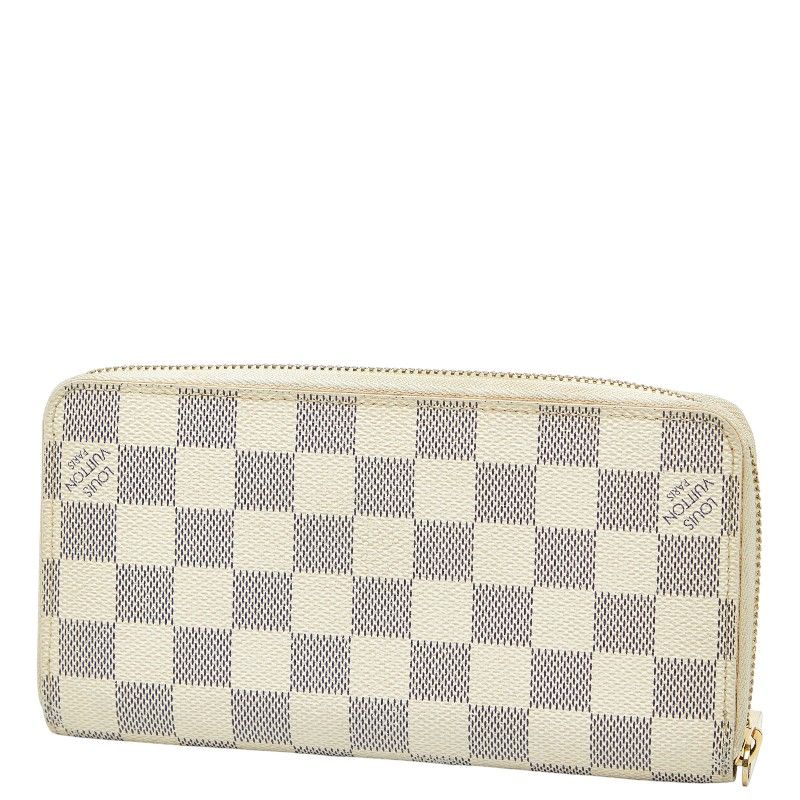 ルイ ヴィトン ダミエ アズール ジッピーウォレット ラウンドファスナー 長財布 N 60019 ホワイト PVC レザー レディース LOUIS VUITTON 1 0247578