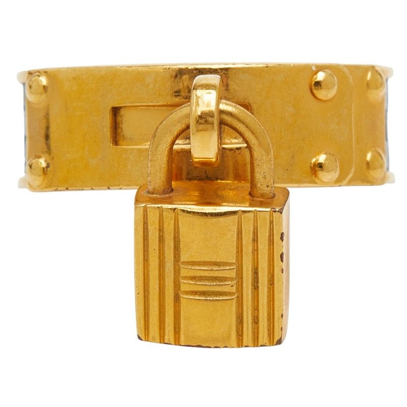 エルメス ケリー カデナ モチーフ ゴールド ネイビー メッキ レザー レディース HERMES 1 0247742