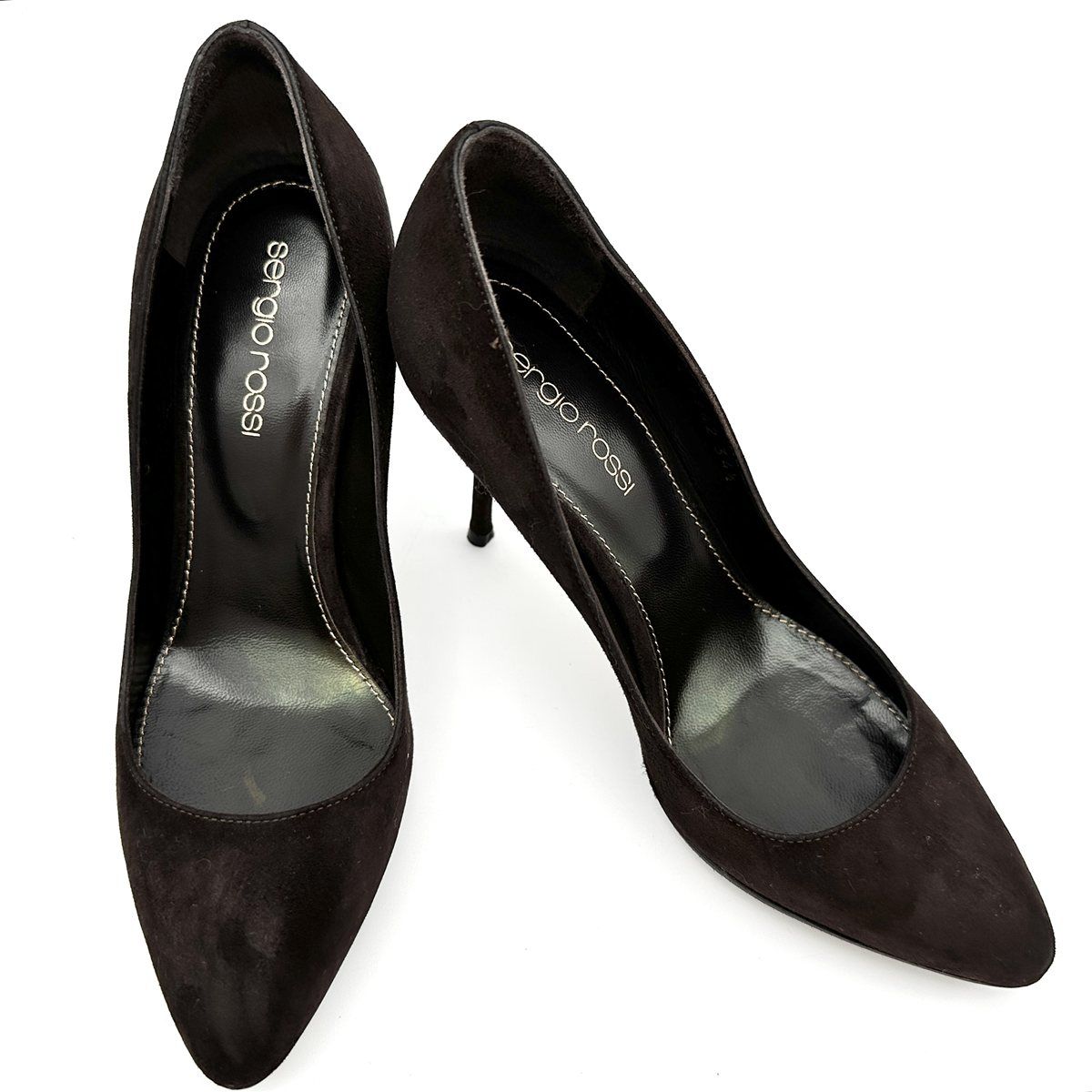 □新品級□ Sergio Rossi ハイヒール スエード ポインテッドトゥ