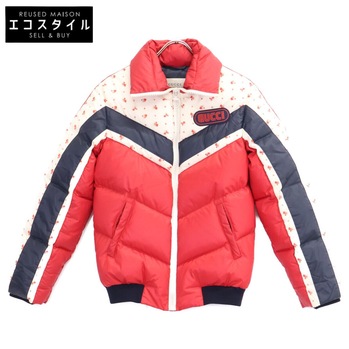 GUCCI グッチ 517555 18年 ﾚｯﾄﾞ ﾌﾛｰﾗﾙﾀﾞｳﾝｼﾞｬｹｯﾄ 36 - メルカリ