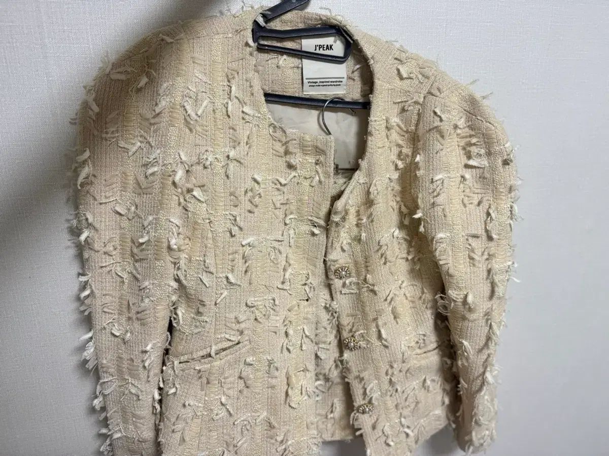 ディント ツイード ジャケット スカート セット アイボリー