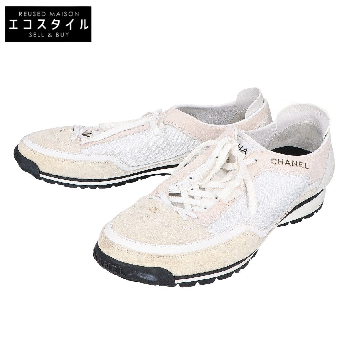 CHANEL シャネル G40014 ココマーク スエード ローカットスニーカー