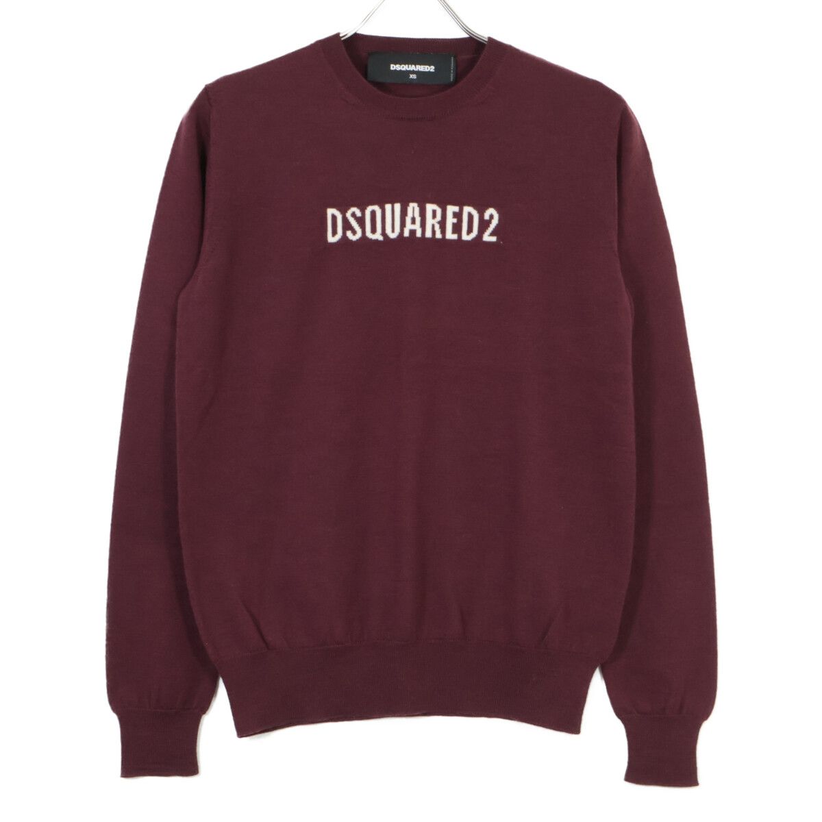ディースクエアード バーガンディ ウール100 19年製 ニット XS
