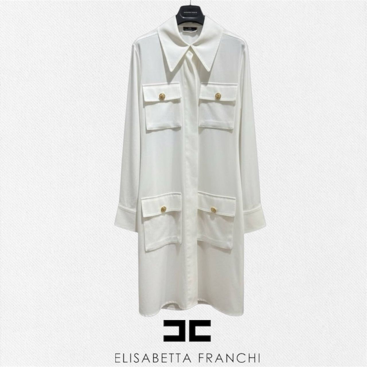 新品 エリザベッタ ELISABETTA FRANCHI シャツワンピース 40サイズ