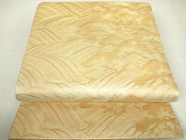平和屋着物▽六通柄袋帯 捻金綴織 流水松文 正絹 逸品 DAAY9575az
