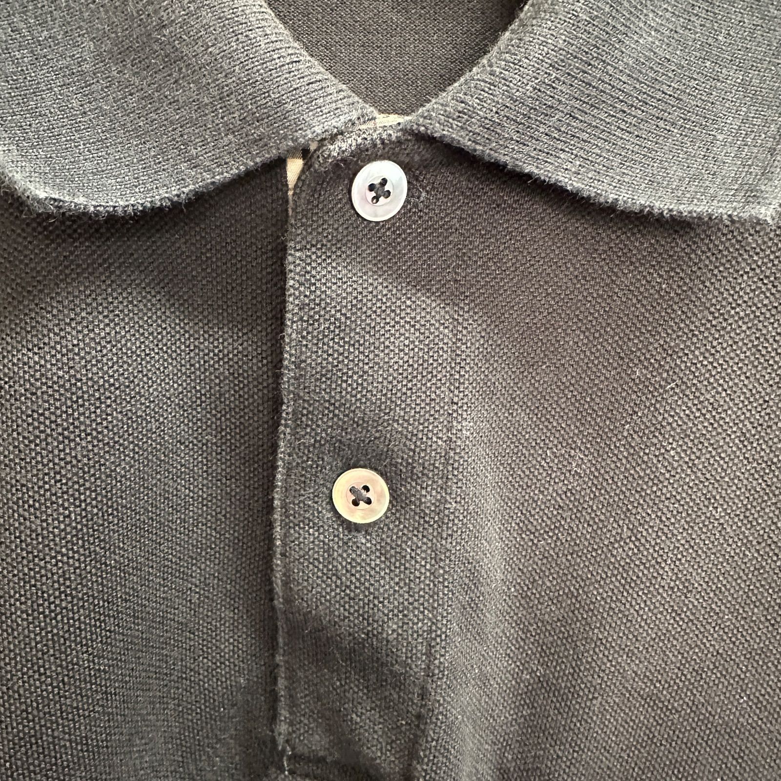 BURBERRY LONDON バーバリー 長袖ポロシャツ ブラック Lサイズ 日本製