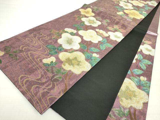 平和屋着物▽六通柄袋帯 吉兆花之夢 金銀糸 正絹 逸品 DAAY9597az