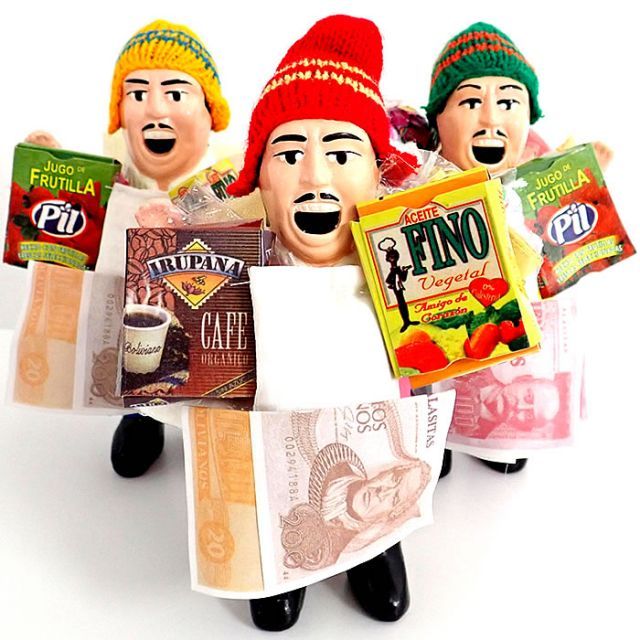 ☆本物のエケコ人形（製造国：ボリビア産、Lサイズ：約17cm