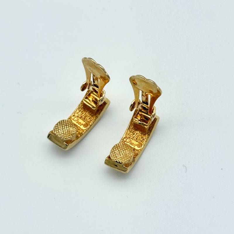 美品 Dior ロゴ イヤリング フープ ゴールド クリスチャン ディオール