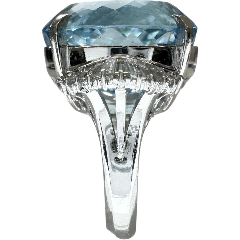 11.5号 アクアマリン 22.05ct ダイヤモンド 0.84ct リング・指輪 Pt900