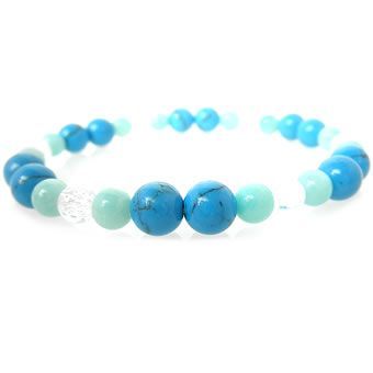 ☆ターコイズ＆アマゾナイト＆クラック水晶ブレスレット ※内径サイズ