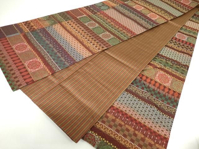 平和屋着物◎両面 全通柄袋帯 横段花文 正絹 逸品 DAAZ5604ea - メルカリ