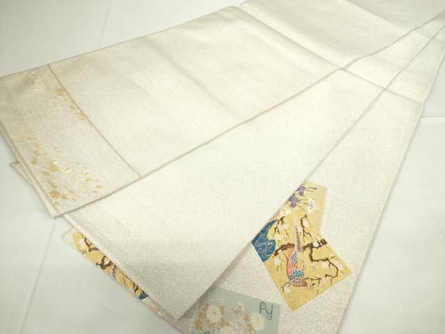 平和屋着物◎綴れ 太鼓柄袋帯 色紙散らし 金銀糸 正絹 逸品 DAAZ5621ea