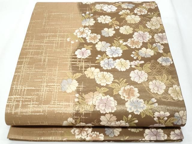 平和屋着物◎六通柄袋帯 雪輪草花文 金糸 正絹 逸品 CABA7721fb - メルカリ