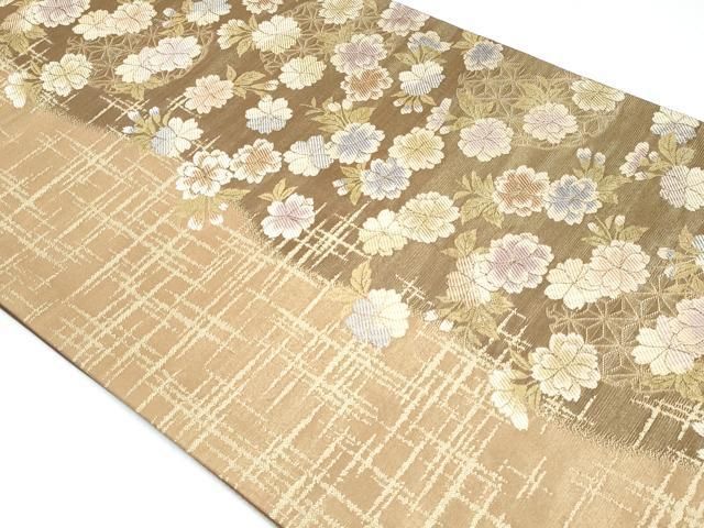 平和屋着物◎六通柄袋帯 雪輪草花文 金糸 正絹 逸品 CABA7721fb - メルカリ