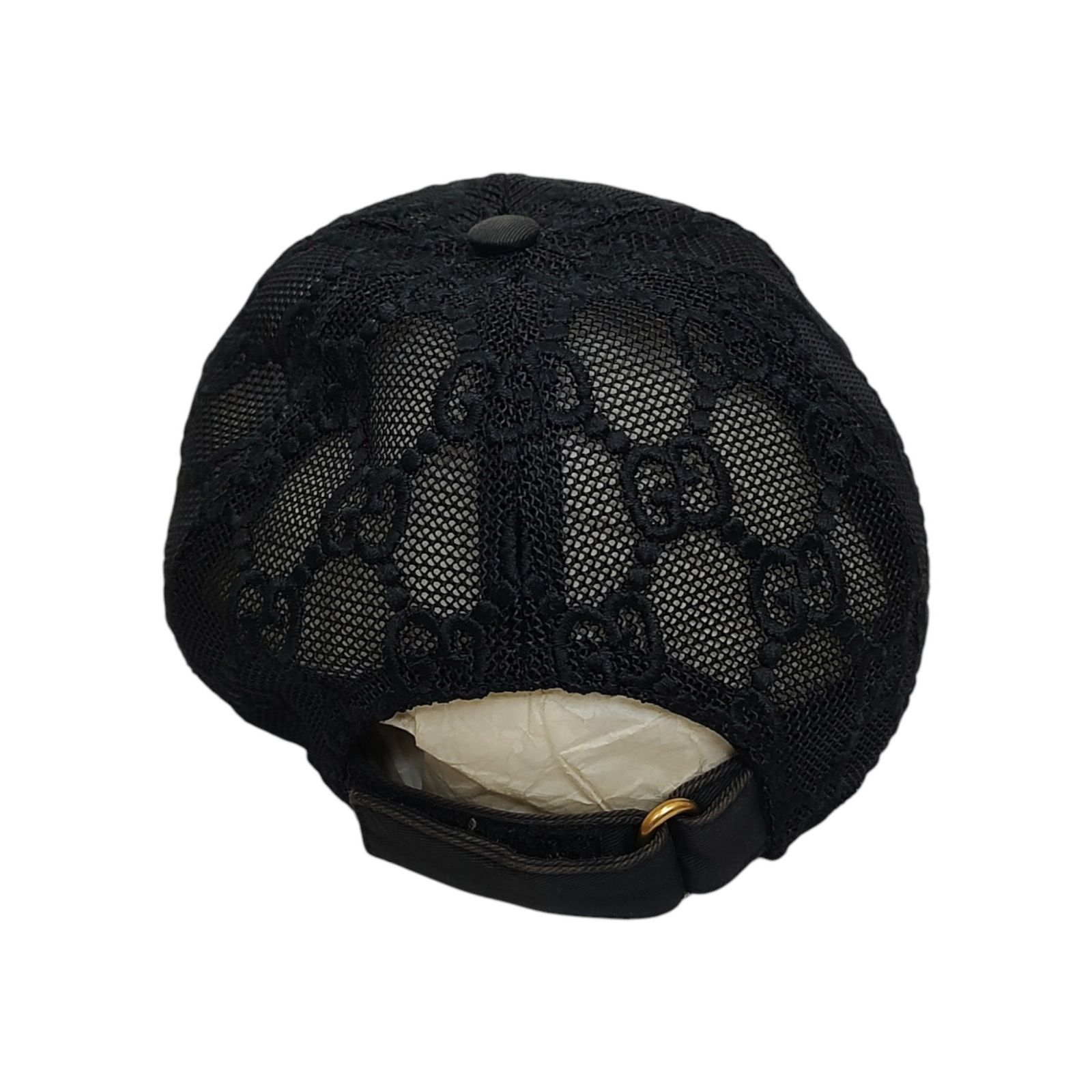 GUCCI グッチ GG エンブロイダリー メッシュ キャップ M ブラック