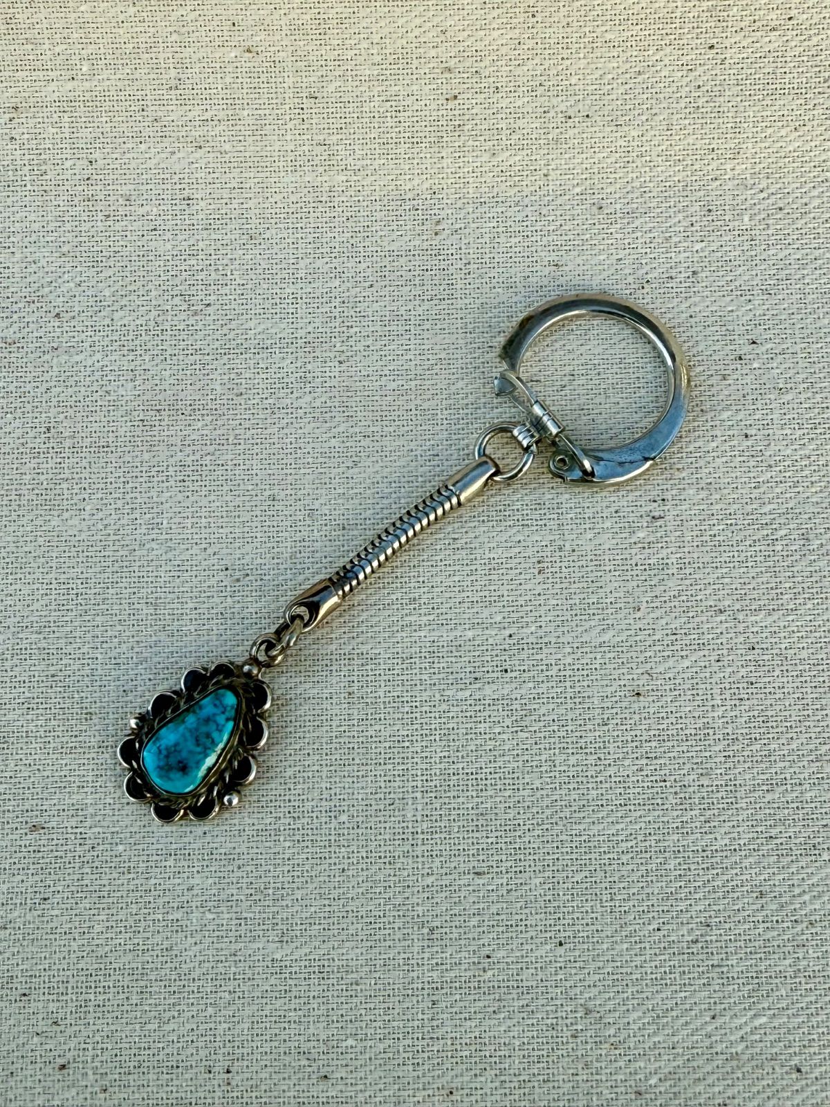 ナバホ ターコイズ シルバー キーチェーン ヴィンテージ ネイティブアメリカン