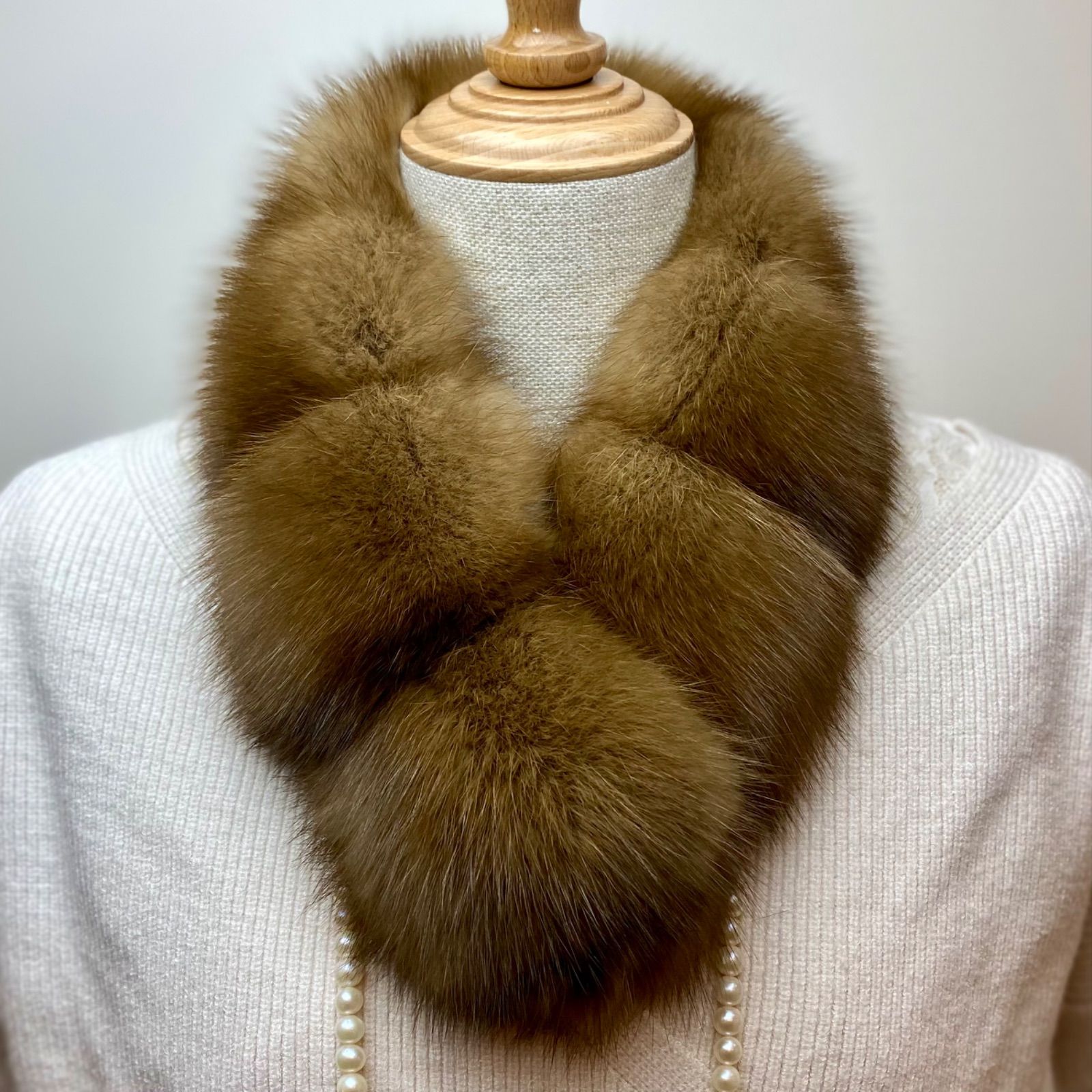 早い者勝ち！ロシアンセーブルマフラー*毛皮の王様*日本製 新品 クリスマスフェア🎄🎁✨ 超高級！ロシアンセーブルマフラー*毛皮の王様