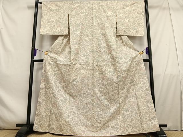 平和屋着物▽上質な紬 単衣 十字絣 正絹 逸品 DAAW9359sf 【公式通販】