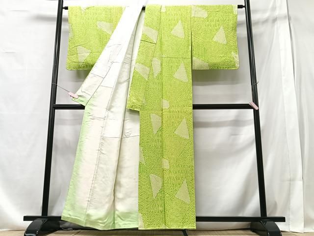 平和屋着物□上質な小紋 総絞り 切嵌吉祥文 正絹 逸品 CABA4205xe