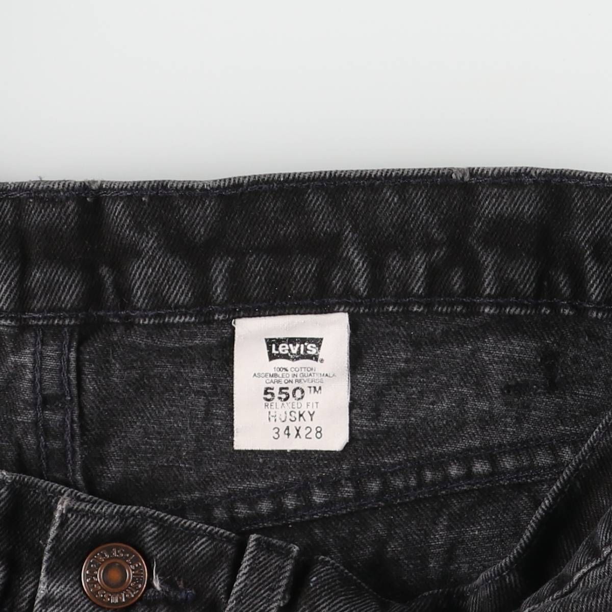  古着 90年代 リーバイス Levi s 550 RELAXED FIT HUSKY 40950 4159 オレンジタブ ブラックデニム テーパードデニムパンツ eaa 596187 その他 メンズ