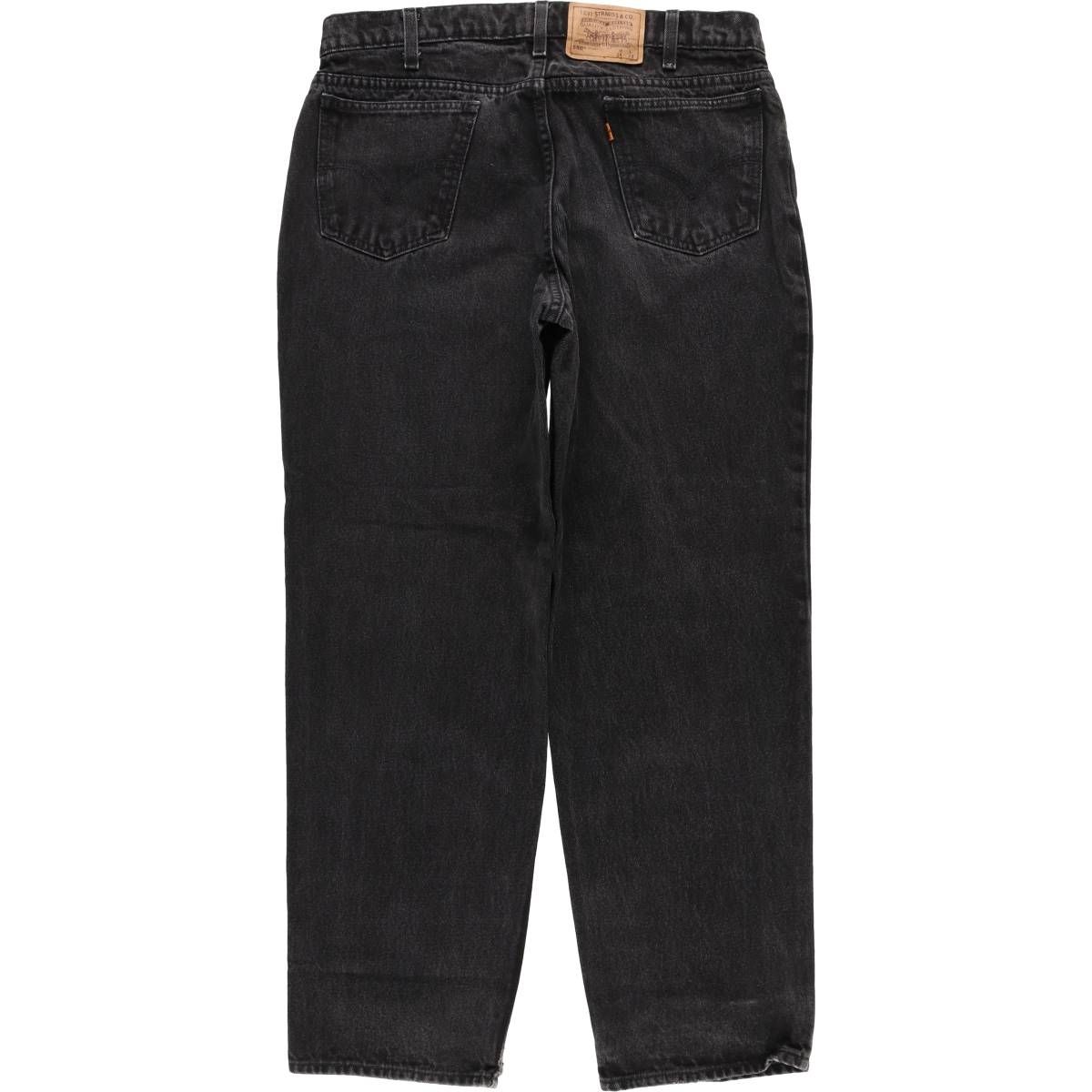 古着 90年代 リーバイス Levi s 550 RELAXED FIT HUSKY 40950 4159 オレンジタブ ブラックデニム テーパードデニムパンツ eaa 596187