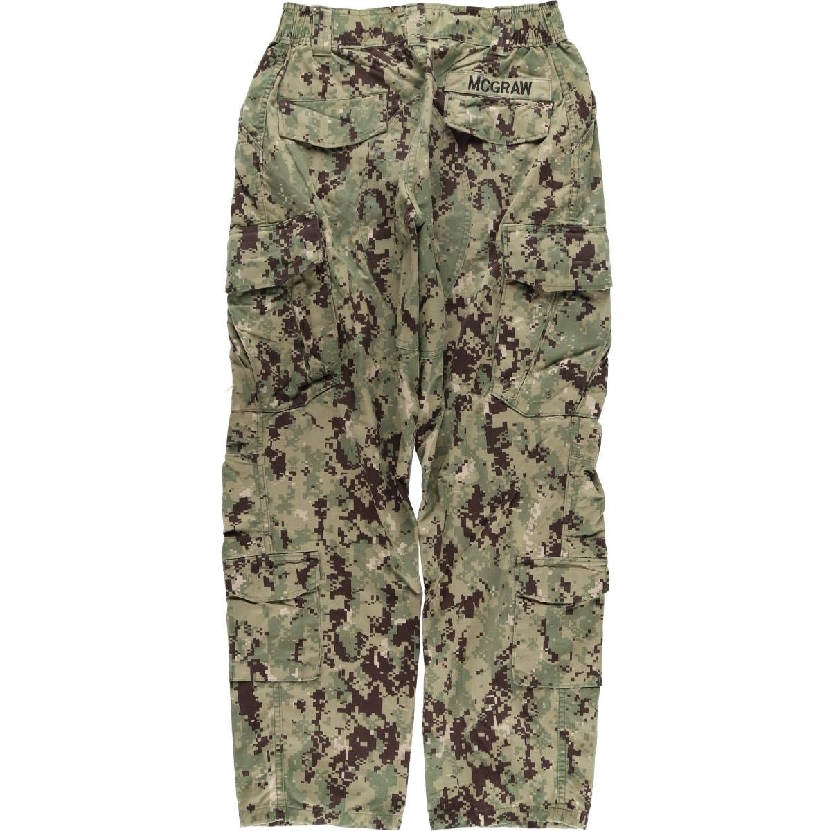 古着 米軍実品 迷彩柄 デジタルカモ リップストップ U S NAVY ミリタリー カーゴパンツ メンズw 32相当 eaa 602323