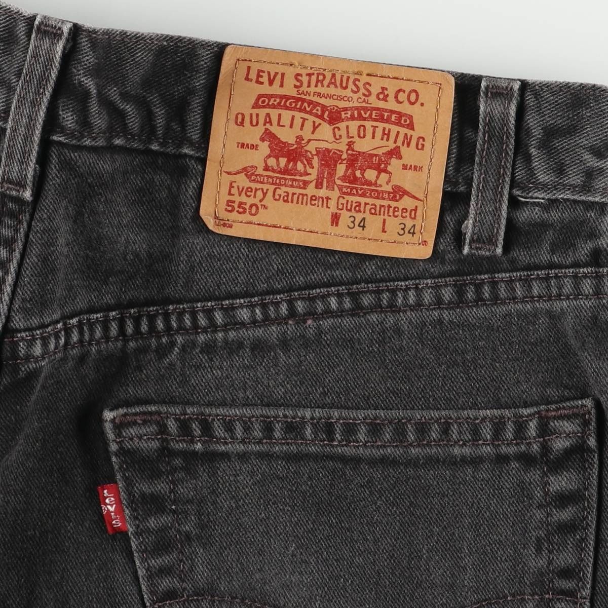 古着 00年代 リーバイス Levi's 550 RELAXED FIT ブラックデニム