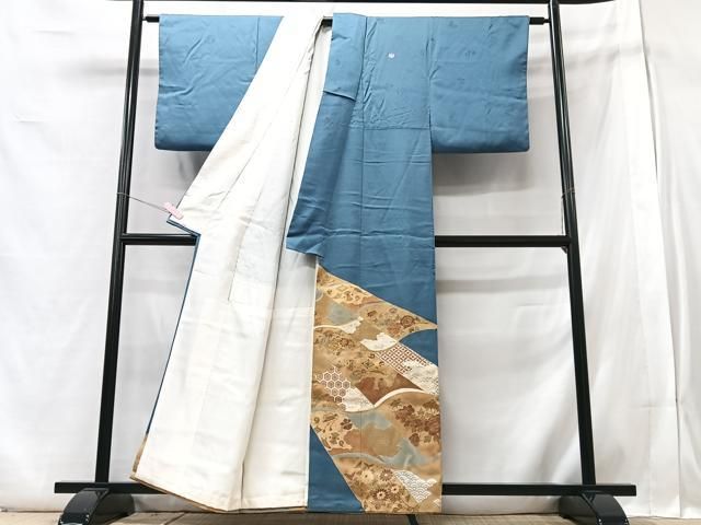 平和屋着物□豪華色留袖 駒刺繍 宝尽くし花文 金彩 正絹 逸品