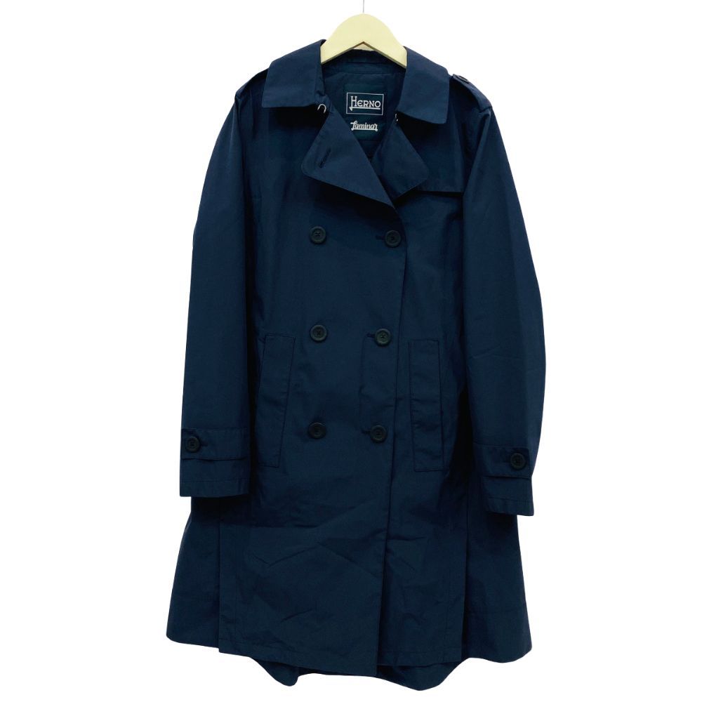 【試着のみ】Hernoラミナートレンチコート42 GORE-TEX ラミナー 2レイヤーゴアテックス トレンチコート ブラック | Herno