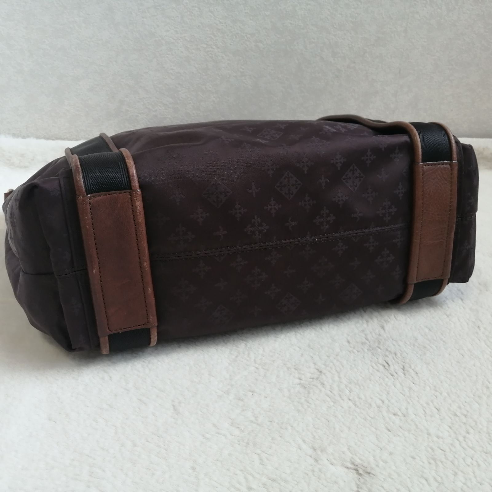 ラシット トートバッグ ハンドバッグ モノグラム ナイロン レザー 総柄