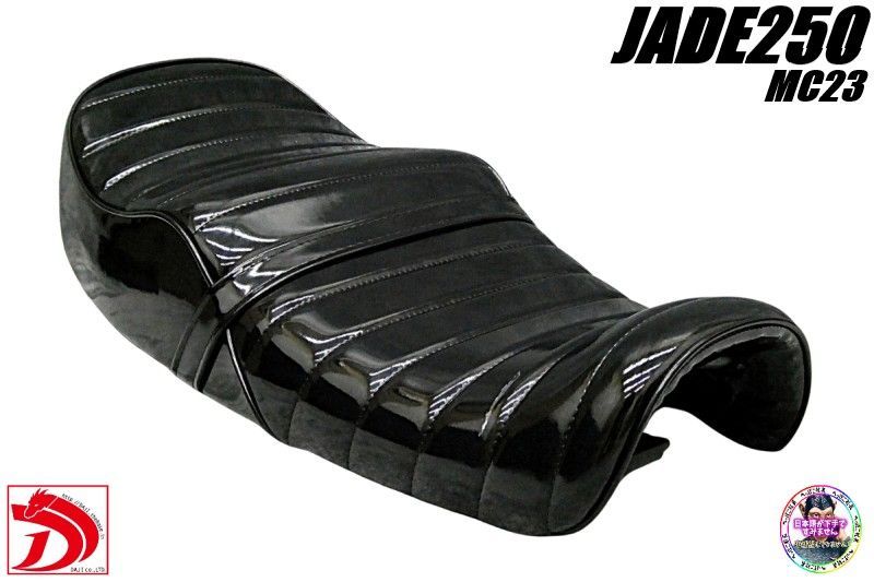 ジェイド250 黒エナ タックロールシート 完成品BLACKブラックJADE黒 MC 23あんこ抜き ローダウンシート 防水 段シート へっぽこ社長