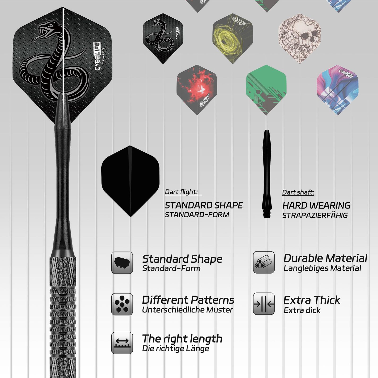 ダーツ yuya CyeeLifeプラスティックチップダーツ矢、電子ダーツボードソフトダーツ