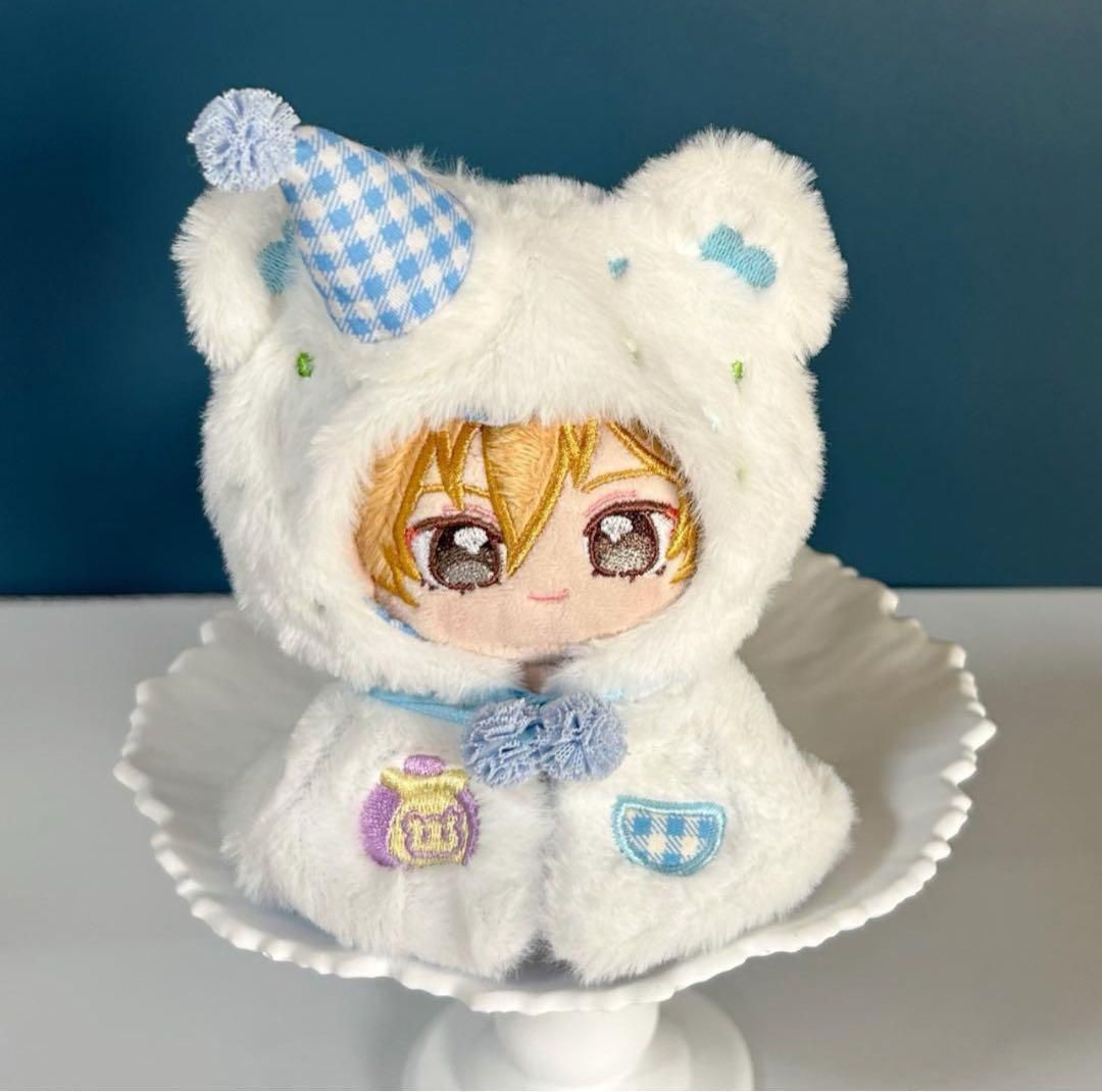10～12cm ぬい服 アイスクリームマント 着ぐるみ いつぬい ブルー MH34