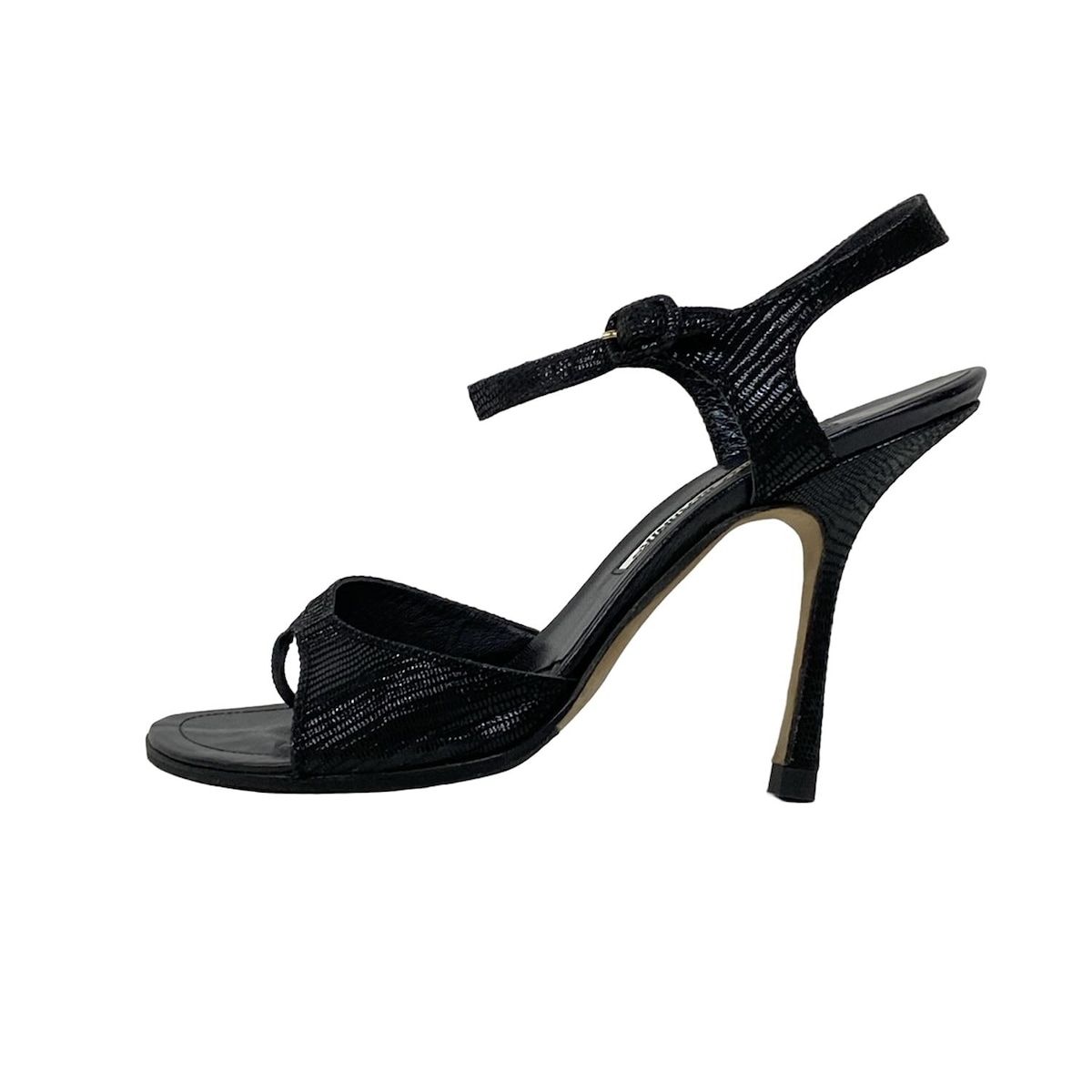 MANOLO BLAHNIK マノロブラニク サンダル 32 1 2 レディース 黒 レザー