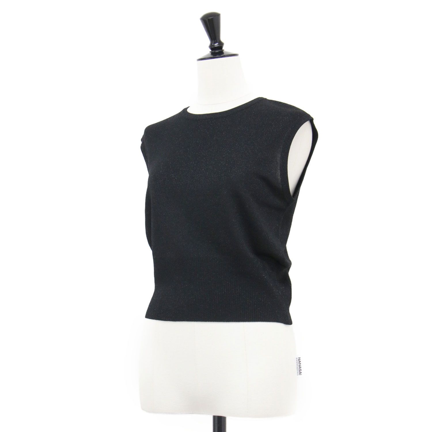 LOULOU WILLOUGHBY ルルウィルビー ニット ブラック 黒 サイズ:2(M) | 24秋冬 リブ コルセット ラメ プルオーバー ニット | クルーネック ノースリーブ | トップス セーター【レディース】【中古】【美品】【K4661】 美品】LOULOU WILLOUGHBY ルルウィルビー ニット ブラック 黒 サイズ:2