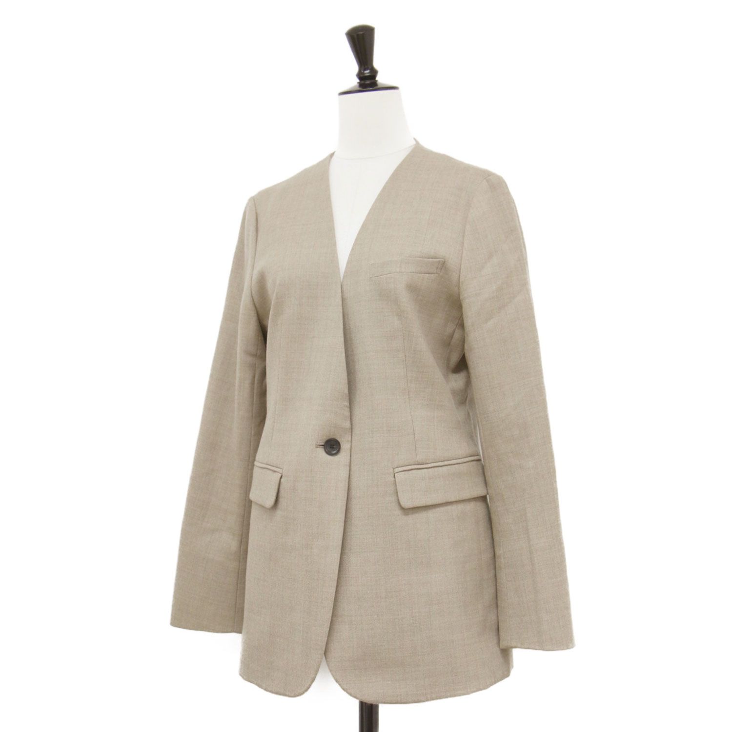 NOBLE ノーカラージャケット ベージュ NOBLE ノーブル ジャケット ベージュ サイズ:36(S) | 20秋冬 ノー