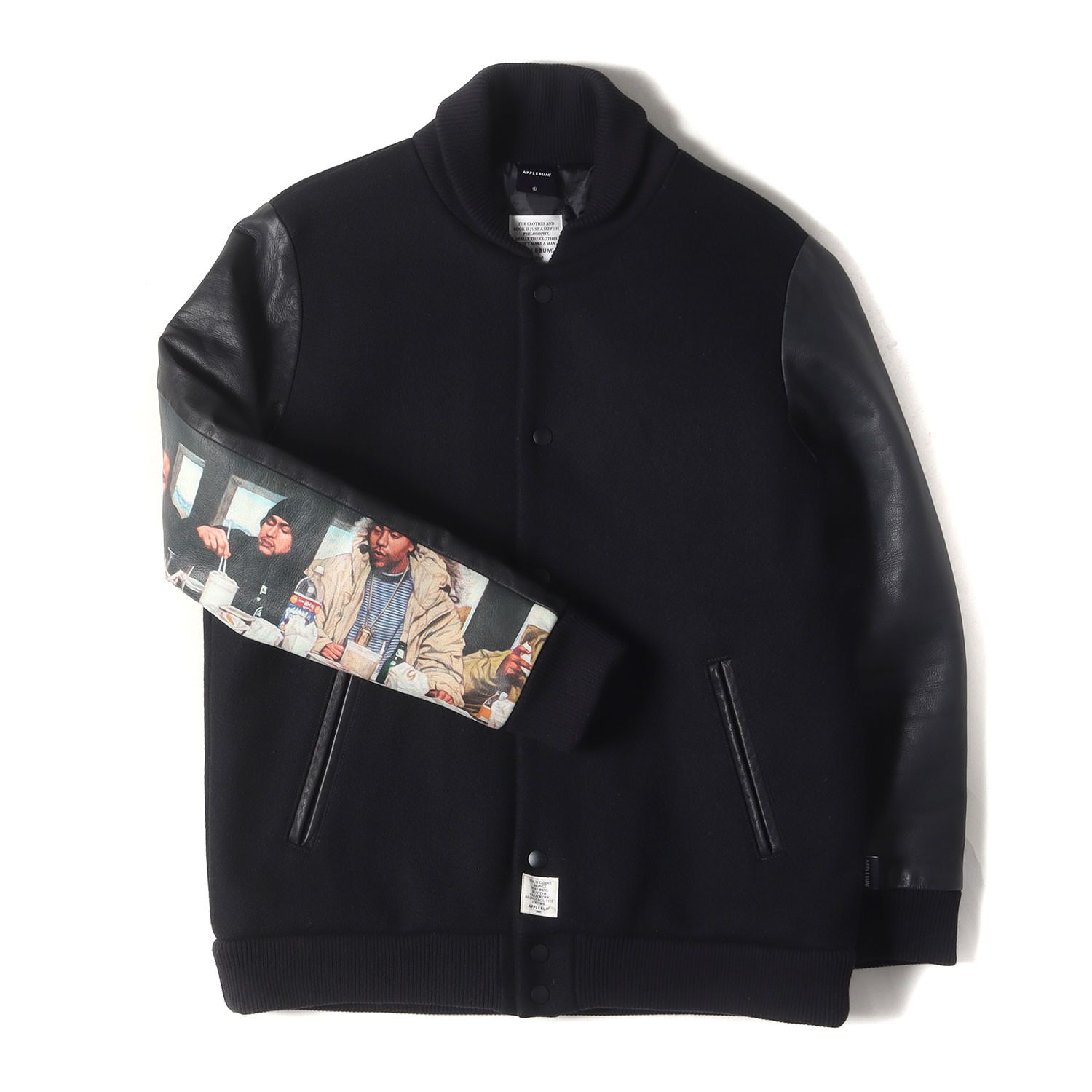 ✨希少✨APPLEBUM ストライプ ウール スタジャン ブラック L ✨希少✨APPLEBUM ストライプ ウール スタジャン ブラック L