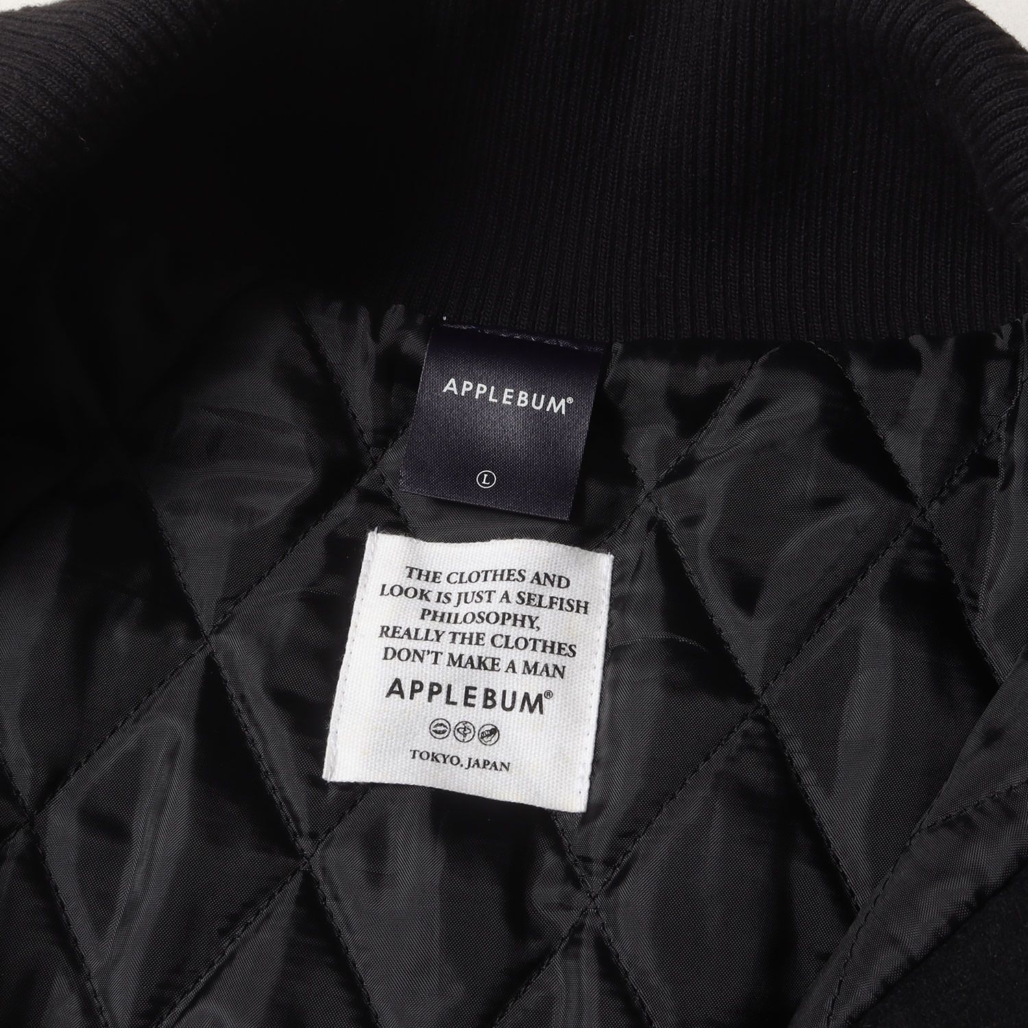 レア 美品★アップルバム BRONX LAST SUPPER スタジャン レザー APPLEBUM アップルバム スタジャン ブラック 黒 サイズ:L | 最後の晩餐