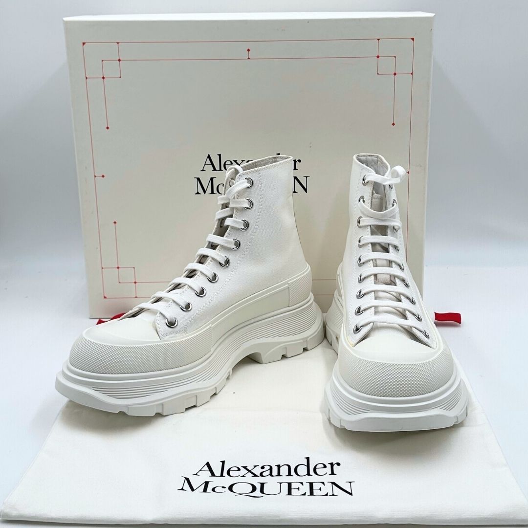 Alexander McQueen ハイカットスニーカー ホワイト 42 Alexander McQueen（アレキサンダーマックイーン） トレッド スリック