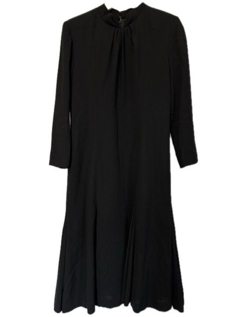 レリアン Leilian フレア ワンピース 9 ウール ブラック 黒 長袖