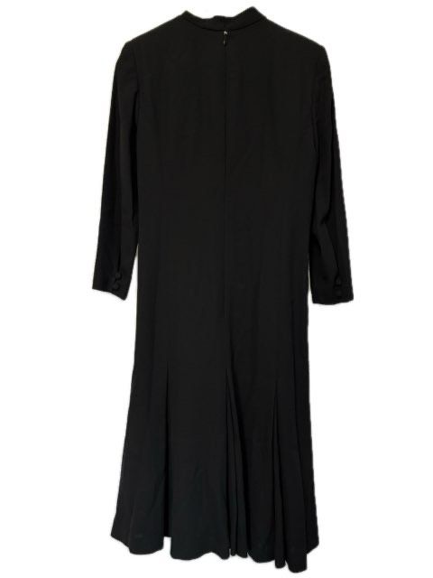 レリアン Leilian フレア ワンピース 9 ウール ブラック 黒 長袖