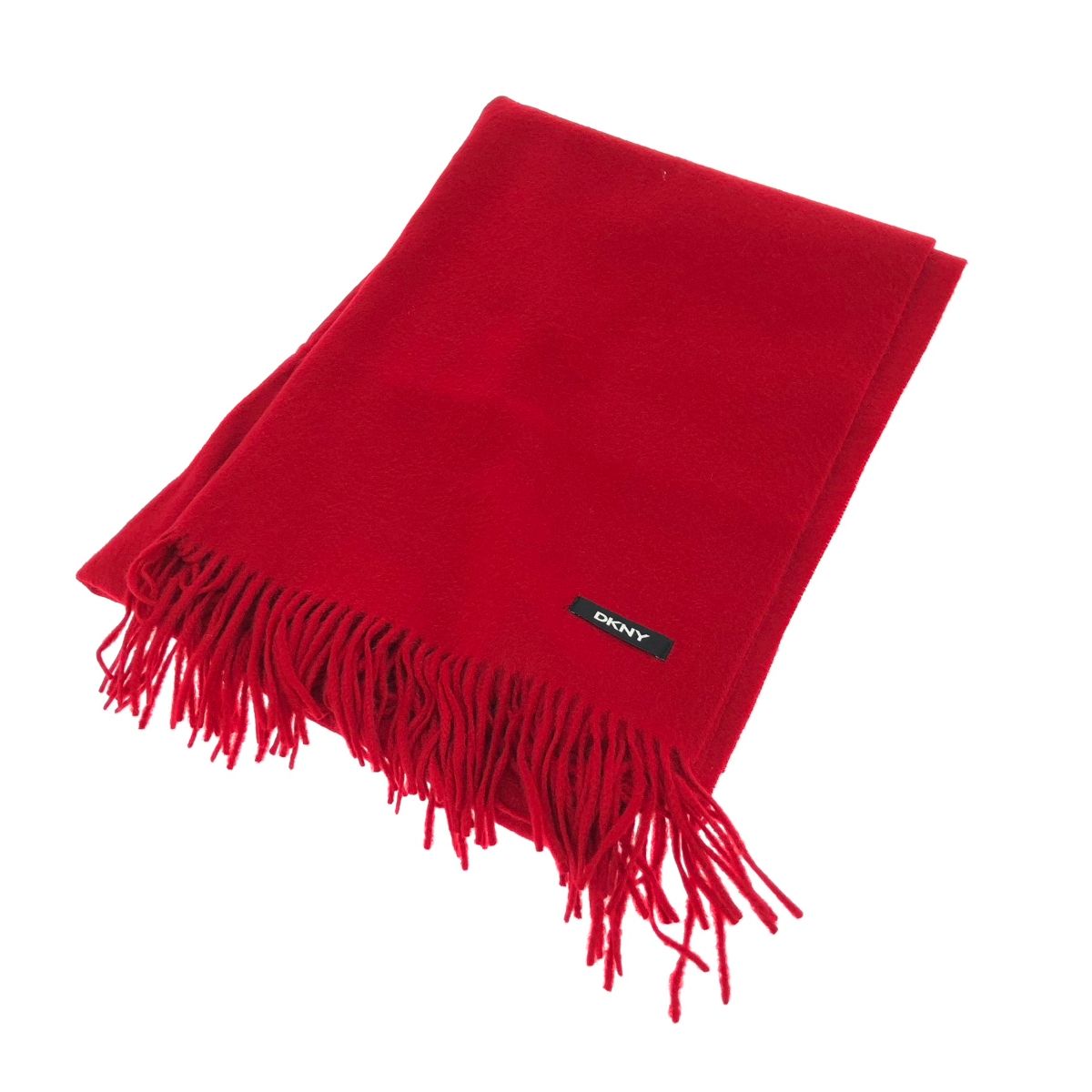 DKNY ダナキャランニューヨーク 大判ストール カシミヤ100％ レッド レディース