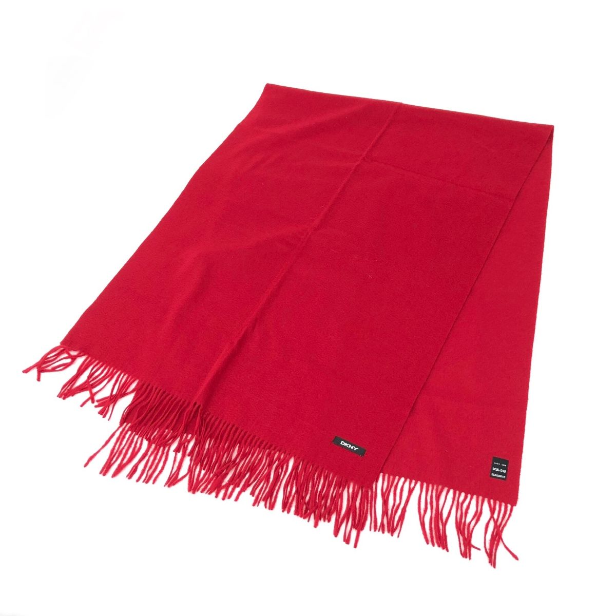 DKNY ダナキャランニューヨーク 大判ストール カシミヤ100％ レッド レディース