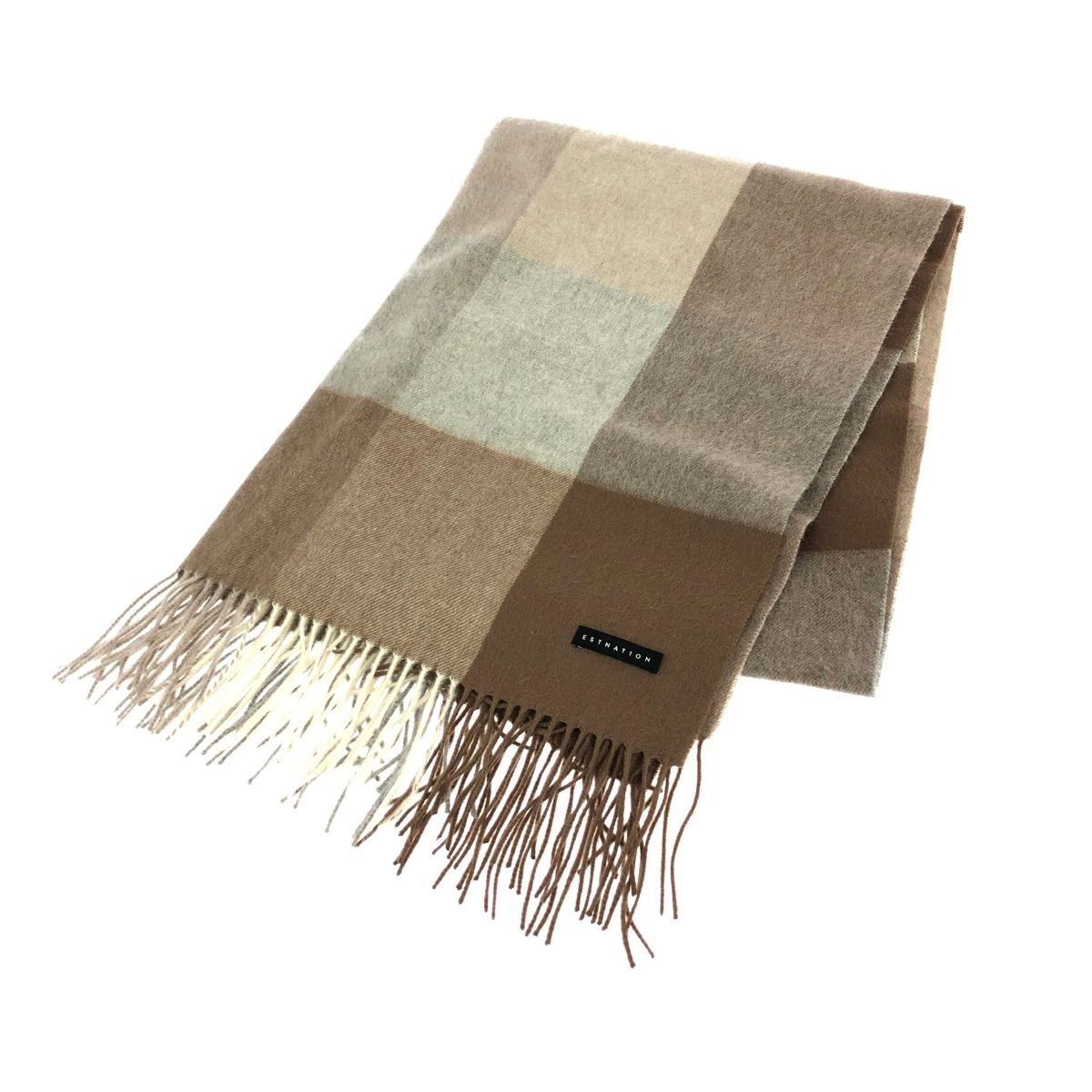 エストネーション 大判ストール ブラウン レディース