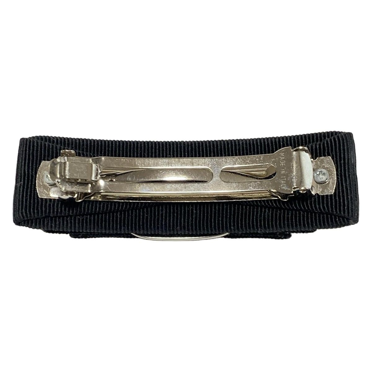 FERRAGAMO SalvatoreFerragamo サルバトーレフェラガモ バレッタ - 黒×シルバー×クリア ヴァラ ビーズ