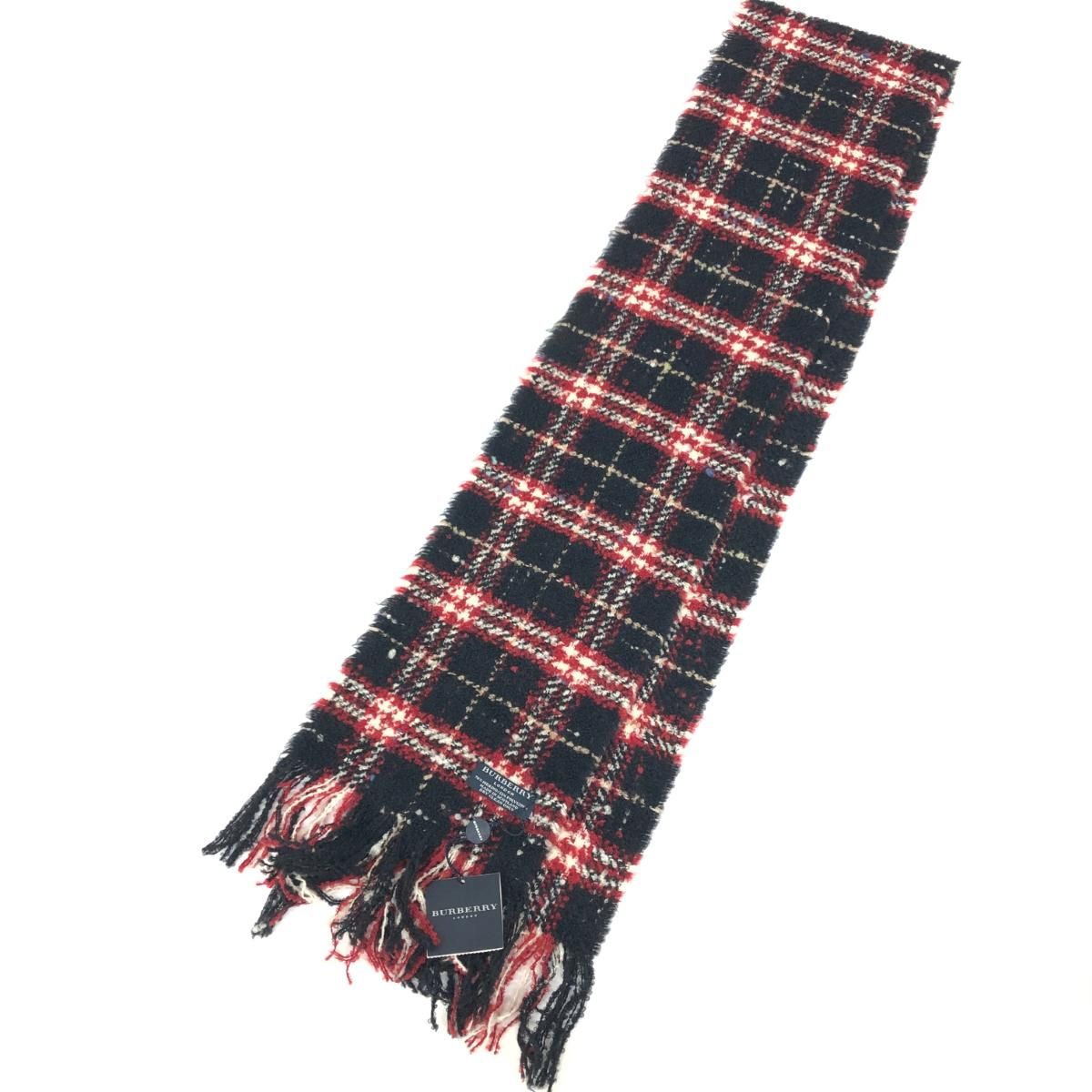 ☆カシミヤ100%☆【バーバリー burberry】マフラー レッド 赤