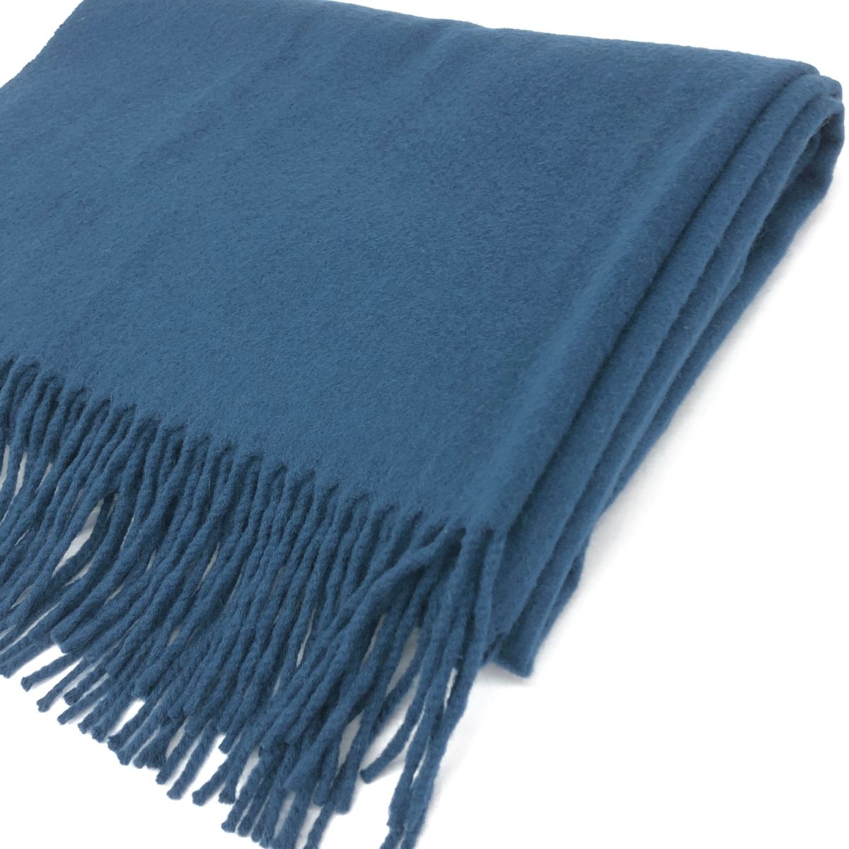  OF ELGIN ジョンストンズオブエルガン ストール カシミア100％ フリンジ ひざ掛け ブルー ユニセックス ストール ショール 小物