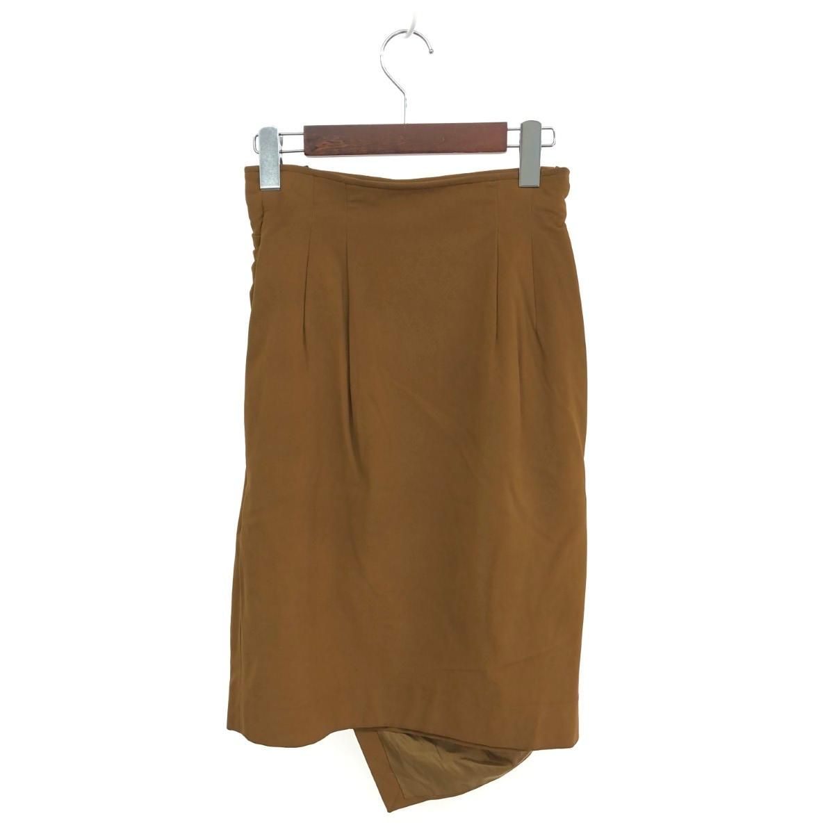 Christian Dior クリスチャンディオール エコレザーシャーリングスカート サイズ M ヴィンテージ ブラウン レディース